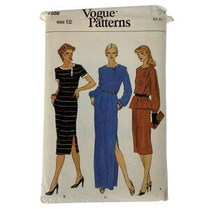 Vogue 7559 Sewing Pattern Ladies Size 12 Top Skirt Dress Vintage 90s